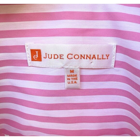 Jude Connally Finley Shirt Dress Pink & White Striped Preppy Size Medium - Picture 3 of 4
